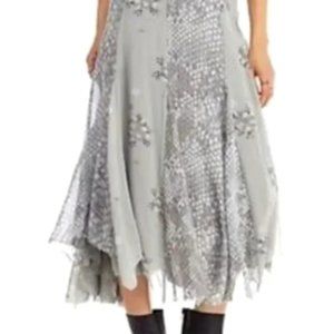 Free People handkerchief skirt gray floral M